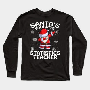 Santas Favorite Statistics Teacher Christmas Long Sleeve T-Shirt